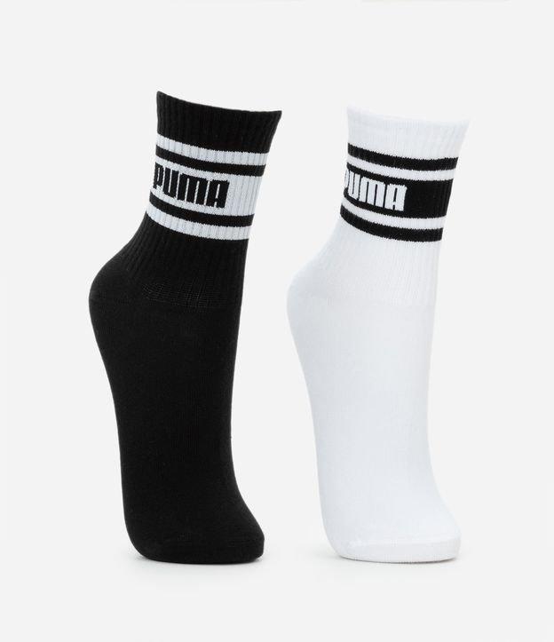 Kit 02 Meias em Algodão Texturizado com Listras Puma - 1