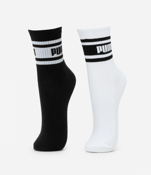 Kit 02 Meias em Algodão Texturizado com Listras Puma - 2