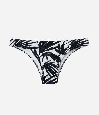 Biquíni Calcinha em Microfibra com Folhagens Estampadas