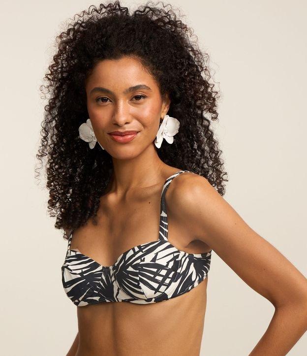 Biquíni Top Meia Taça em Microfibra com Folhagens Estampadas - 2