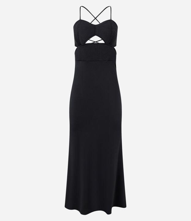 Vestido New midi em Jersey com Pespontado e Saia Sereia - 2