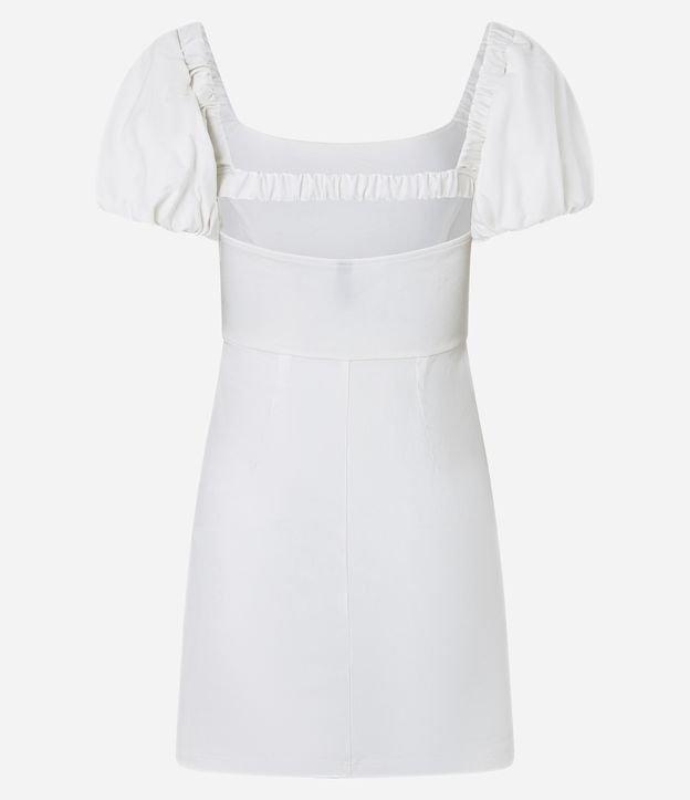 Vestido Curto em Bengaline com Manga Bufante - 1