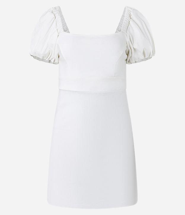 Vestido Curto em Bengaline com Manga Bufante - 2