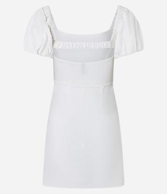 Vestido Curto em Bengaline com Manga Bufante