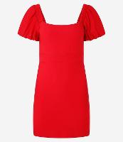 Vestido Curto em Bengaline com Manga Bufante - 1