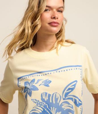 Camiseta Alongada em Algodão com Estampa Floral Bem me Quero