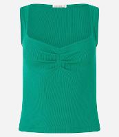 Blusa Sem Manga em Ribana com Franzido no Decote Quadrado - 2