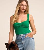 Blusa Sem Manga em Ribana com Franzido no Decote Quadrado - 3