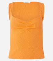 Blusa Sem Manga em Ribana com Franzido no Decote Quadrado - 1