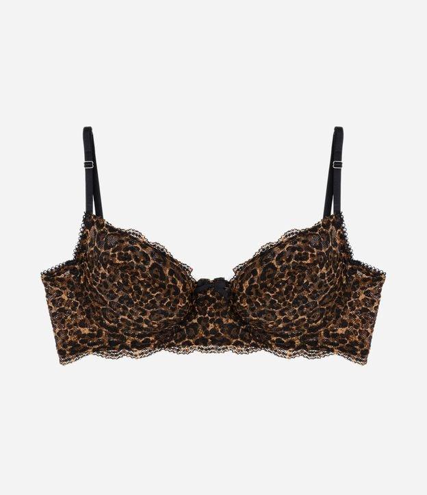 Sutiã Sem Bojo Com Aro em Renda com Estampa Onça - 1