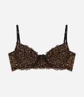 Sutiã Sem Bojo Com Aro em Renda com Estampa Onça - 1