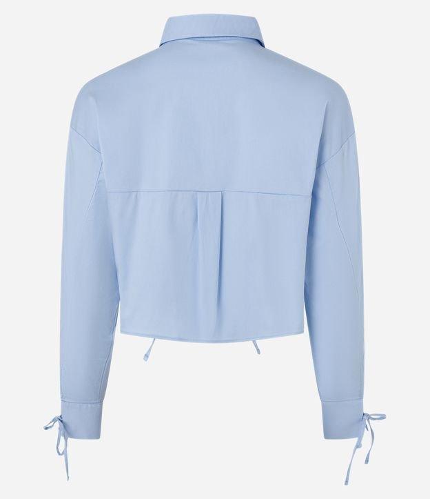 Blusa em Tricoline com Lacinhos Frontais e nos Punhos - 1