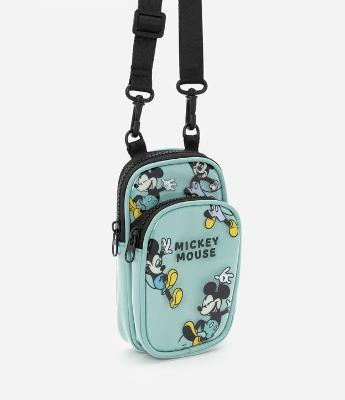 Bolsa Transversal Infantil com Bolso e Estampa do Mickey - Tam U