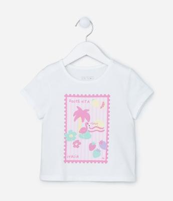 Blusa Infantil em Algodão com Estampa de Quadro Dolce Vita - Tam 1 a 5 Anos
