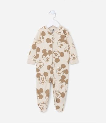 Macacão Infantil em Suedine com Estampa do Mickey  - Tam 0 a 18 meses