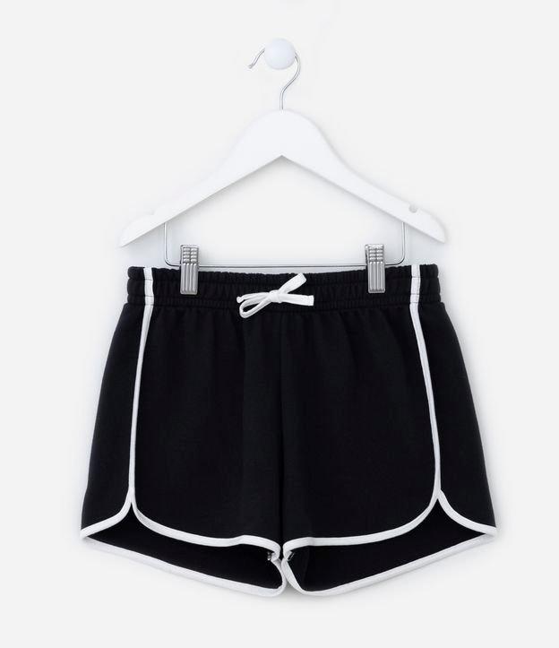 Short Infantil em Moletom com Viés Contrastante - Tam 5 a 14 Anos - 1