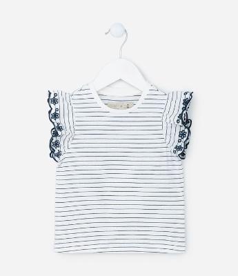 Blusa Infantil com Babadinhos e Listras - Tam 1 a 5 Anos