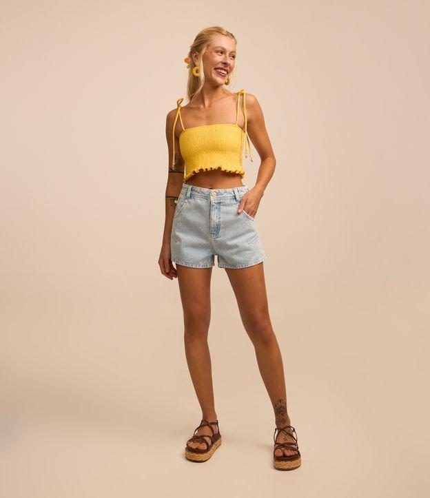 Short Slim em Jeans com Pences Laterais e Etiquetinha no Bolso - 1