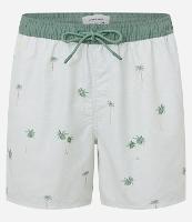 Bermuda em Microfibra com Cós Contrastante Textura e Estampa de Coqueiros - 1