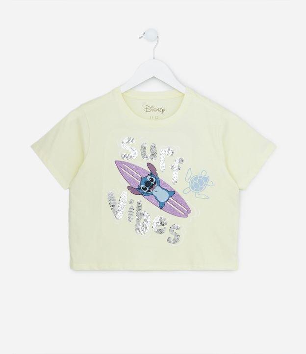Camiseta Curta Infantil com Estampa do Stitch - Tam 5 a 14 Anos - 1