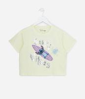 Camiseta Curta Infantil com Estampa do Stitch - Tam 5 a 14 Anos - 1