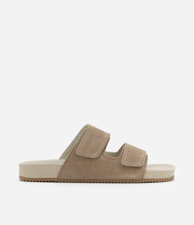 Sandália Slide em Camurça e Tiras com Velcro - 1