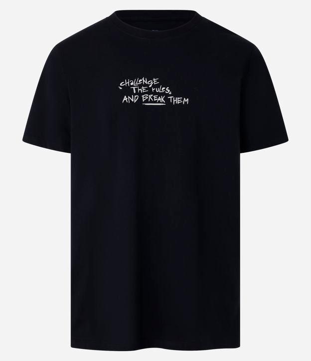 Camiseta Comfort em Algodão com Estampa Lettering e Estátua - 1