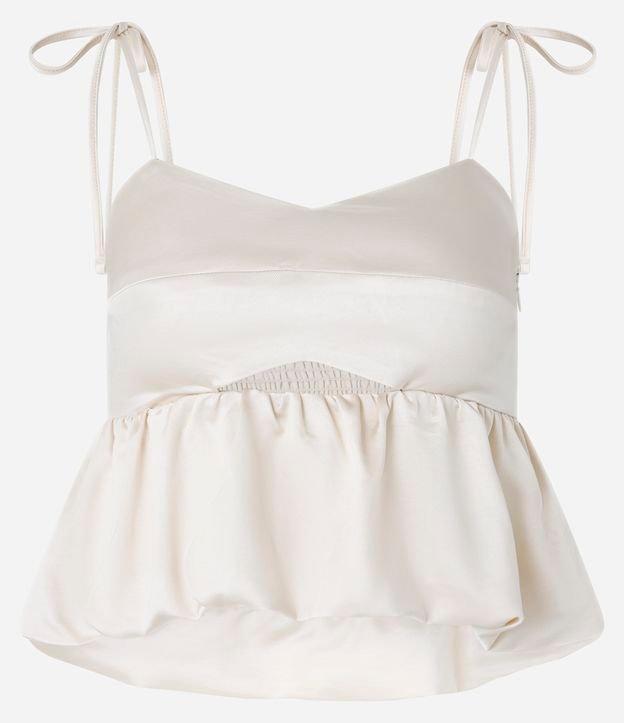 Blusa Balonê Acetinada com Alça Fina e Amarração - 2