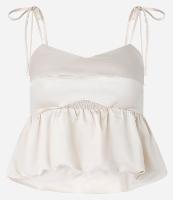 Blusa Balonê Acetinada com Alça Fina e Amarração - 2