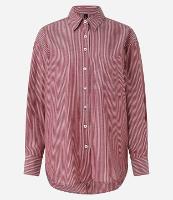 Camisa Alongada em Tricoline com Bolso e Estampa Listrada - 2