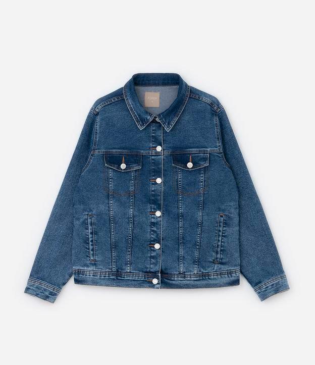 Jaqueta Básica em Jeans Estonado Curve & Plus Size - 1