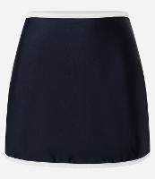 Saída de Praia Saia Curta em Microfibra com Viés Contrastante - 1