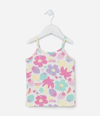 Regata Infantil com Estampa Floral - Tam 1 a 5 Anos