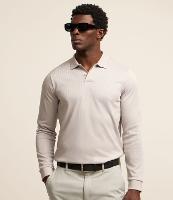 Camisa Polo com Textura e Manga Longa - 1