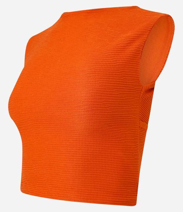 Blusa Sem Manga em Malha Texturizada com Costas Abertas - 1