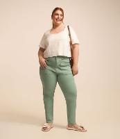 Calça Mom Sarja com Tranças no Cós Curve & Plus Size - 1