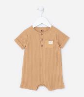 Macaquinho Infantil Canelado com Bolsinho - Tam 0 a 24 meses - 1