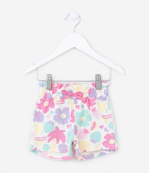 Short Clochard Infantil com Estampa Floral - Tam 1 a 5 Anos - 1