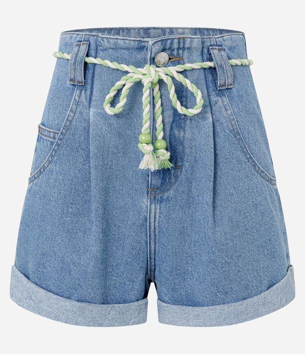 Short Baggy em Jeans com Cinto de Cordão - 1
