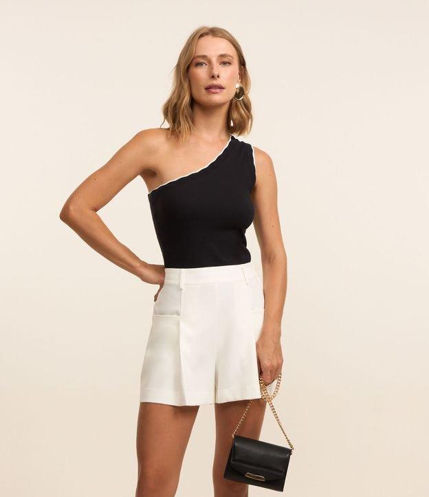 Blusa Ombro Só em Ribana com Contraste - 2