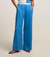 Calça Wide Leg em Viscose e Linho com Blocos de Cor - 2