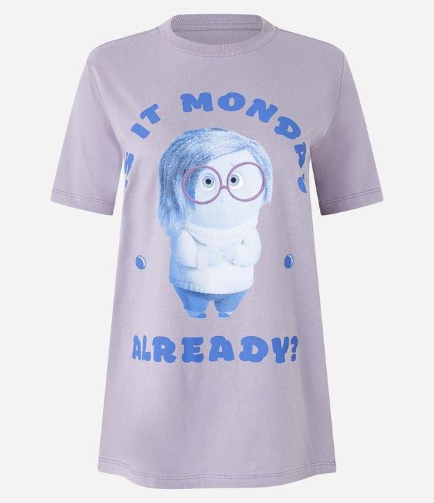 Camiseta Alongada em Algodão Estampa Tristeza Divertidamente - 1
