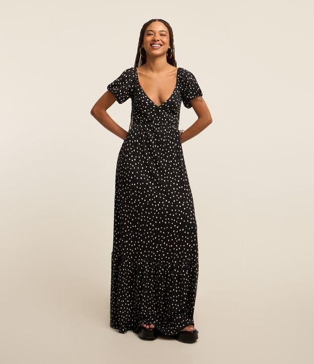 Vestido New Midi Texturizado com Estampa Poá - 2