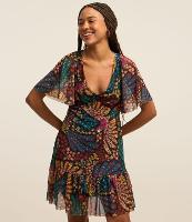 Vestido Curto em Tule com Estampa de Frutinhas - 1