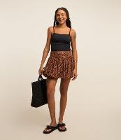 Saia Balonê em Viscolinho com Estampa Animal Print - 1