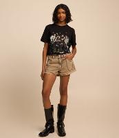 Short Curto Jeans com Detalhe de Correntinha - 1