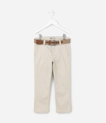 Calça Infantil em Sarja com Cinto - Tam 5 a 14 Anos