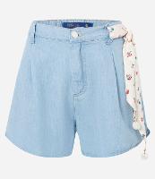 Short Baggy Jeans com Lenço nos Passantes - 1