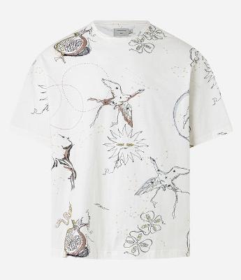 Camiseta Boxy em Algodão com Estampa Ícones da Natureza