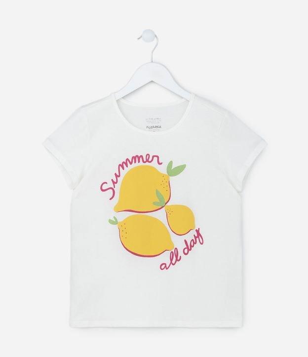 Camiseta Infantil com Estampa de Limões - Tam 5 a 14 Anos - 1